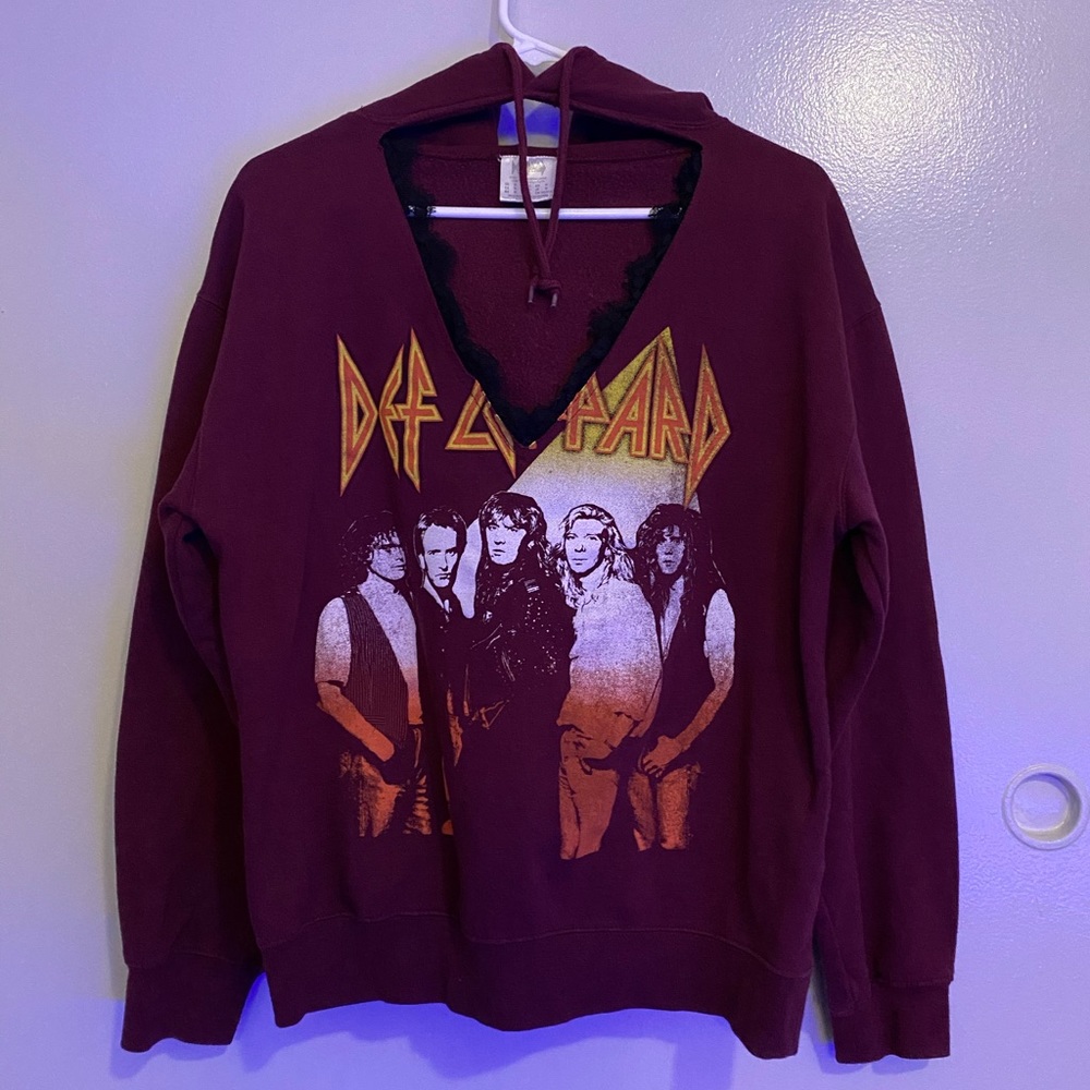 Def Leppard Burgundy Sweater